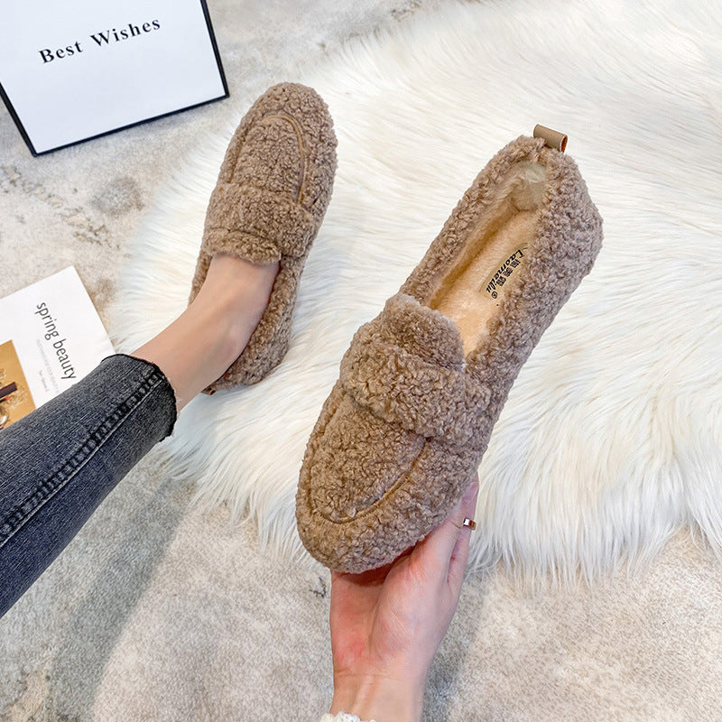 Catherine Pantoufles Femme Chaussons Douillets en Peluche avec Semelle Antidérapante Intérieur & Extérieur