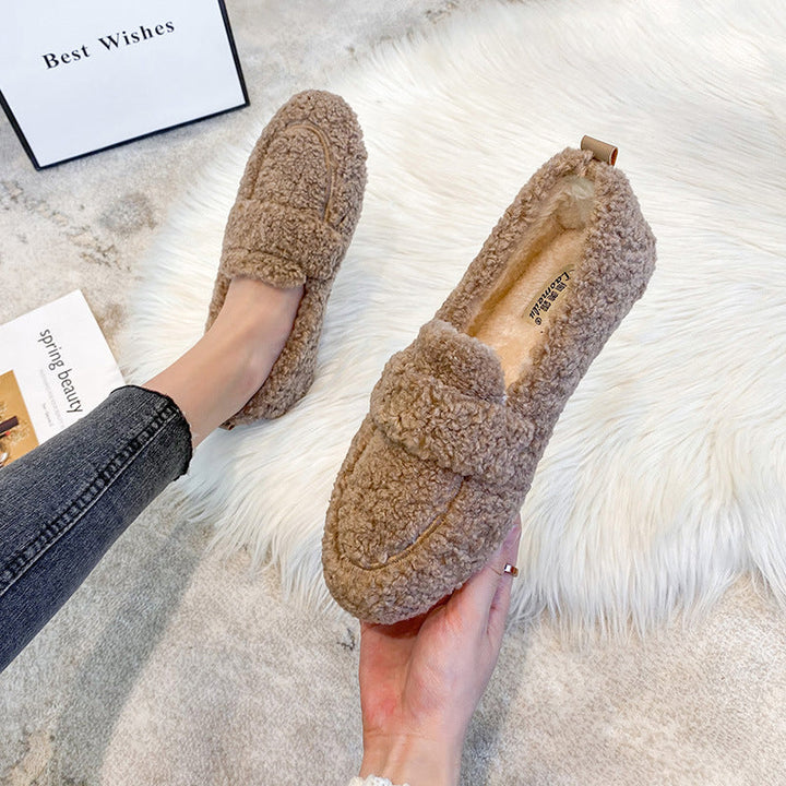 Catherine Pantoufles Femme Chaussons Douillets en Peluche avec Semelle Antidérapante Intérieur & Extérieur