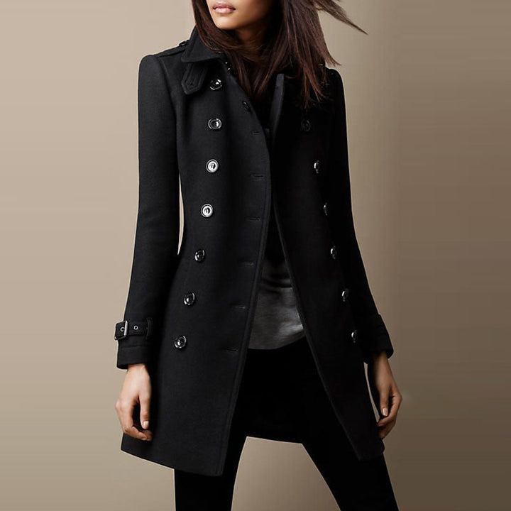Lucille Manteau Femme Manteau Long Élégant en Laine Prestige au Style Intemporel, vue 3