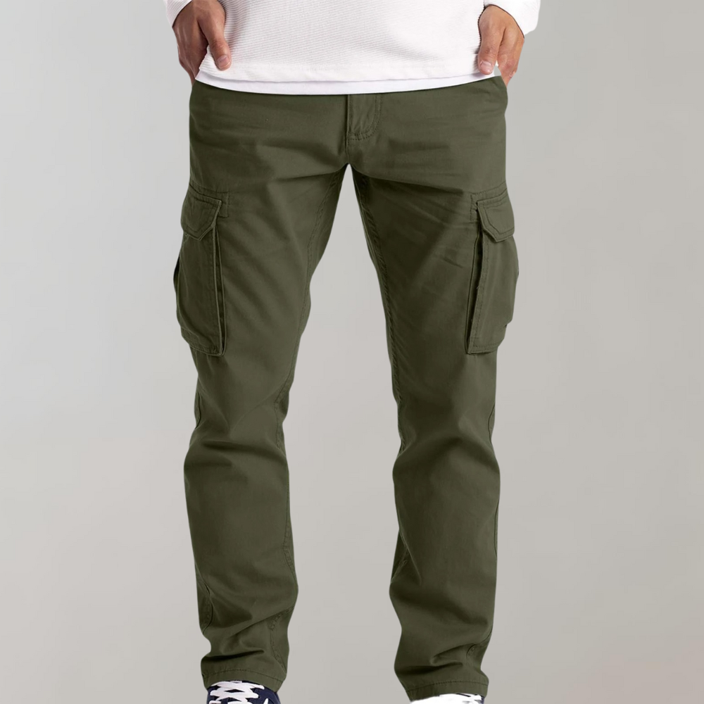 Francis Pantalon Cargo Homme Coupe Décontractée avec Multiples Poches & Coutures Renforcées