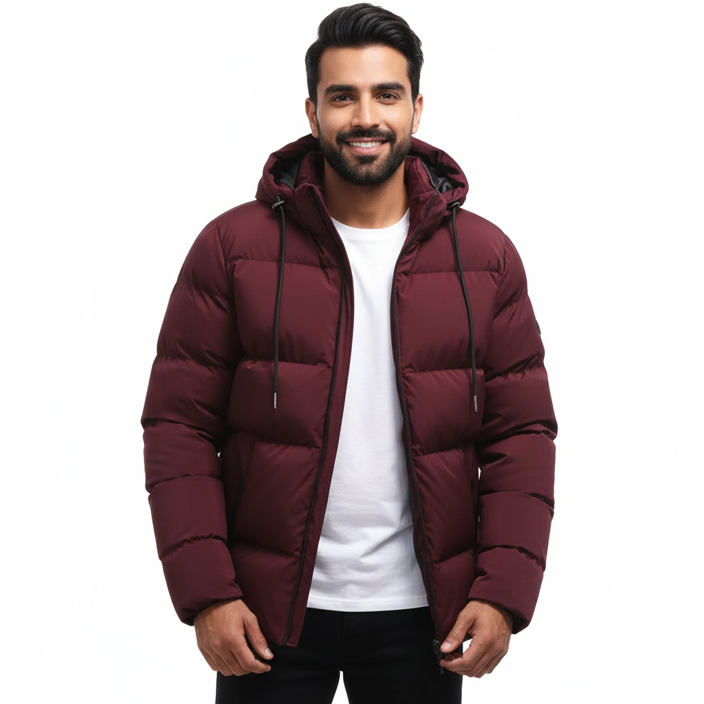 Olie Parka d’Hiver Homme Imperméable Puffer Matelassé, Capuche & Chaleur Maximale