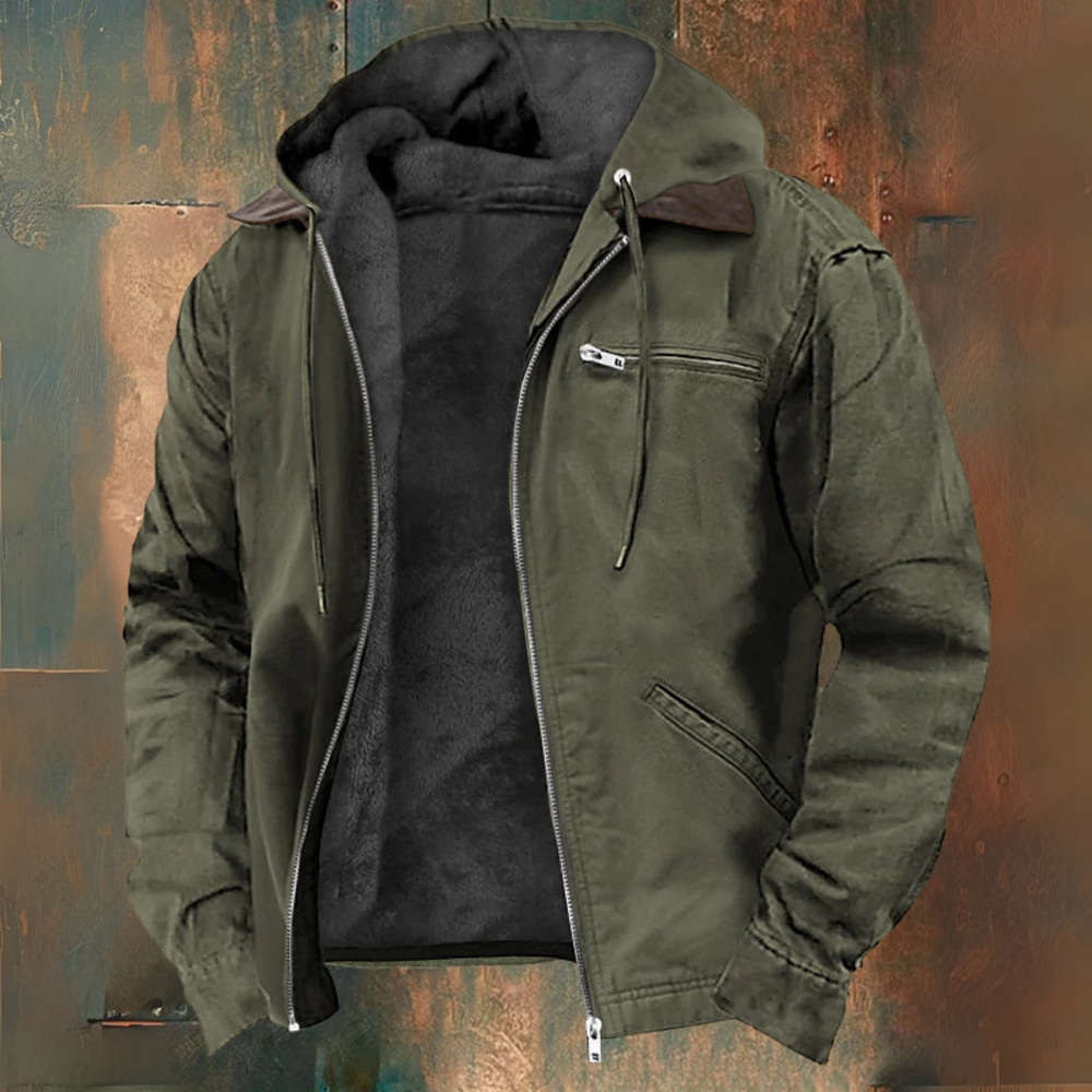 Caleb Veste Western Homme Surchemise Automne-Hiver Légère avec Capuche Style Traditionnel, vue 2