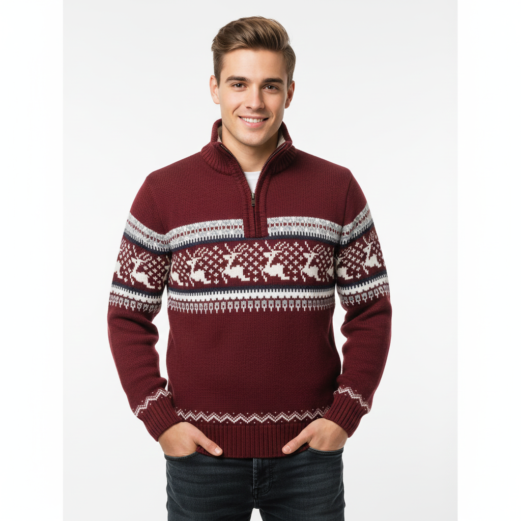 Orly Pull de Noël Homme Tricot Chaud avec Motifs Festifs & Coupe Confortable, vue 2