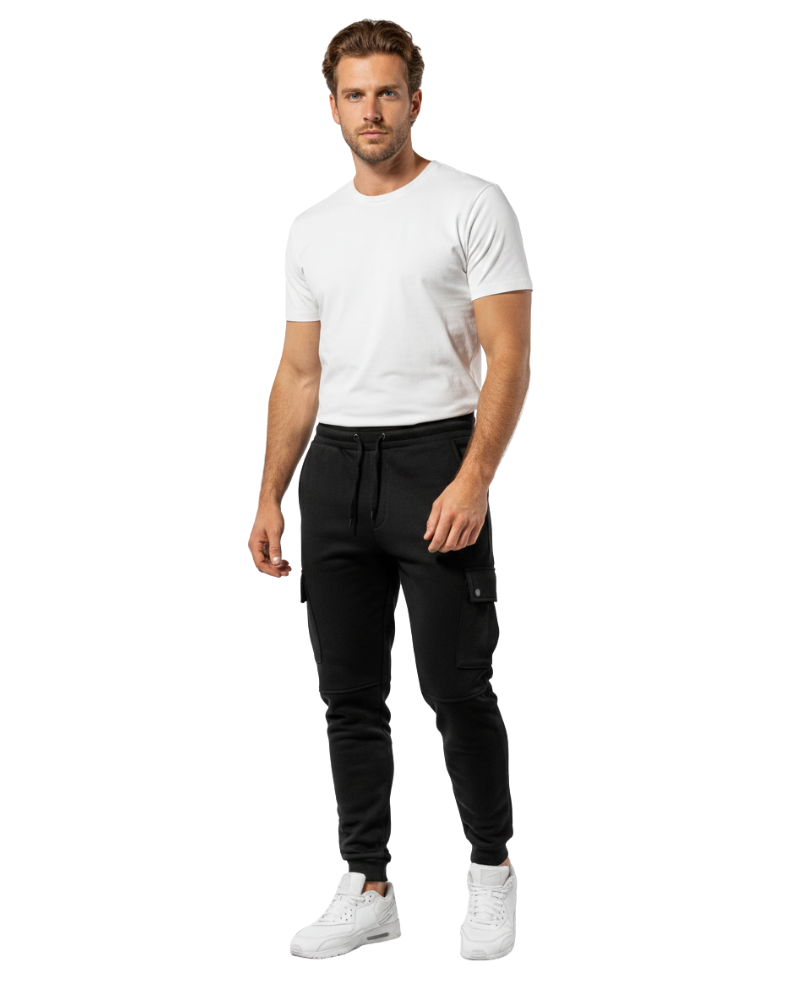 Luciano Pantalon Jogging Homme Cargo Jogger Confortable avec Poches Latérales