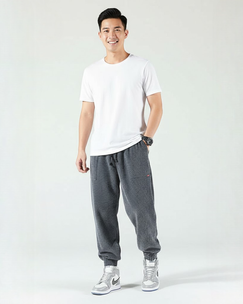 Emerson Pantalon Jogger Homme en Velours Côtelé Coupe Relax & Confort Casual, vue 2