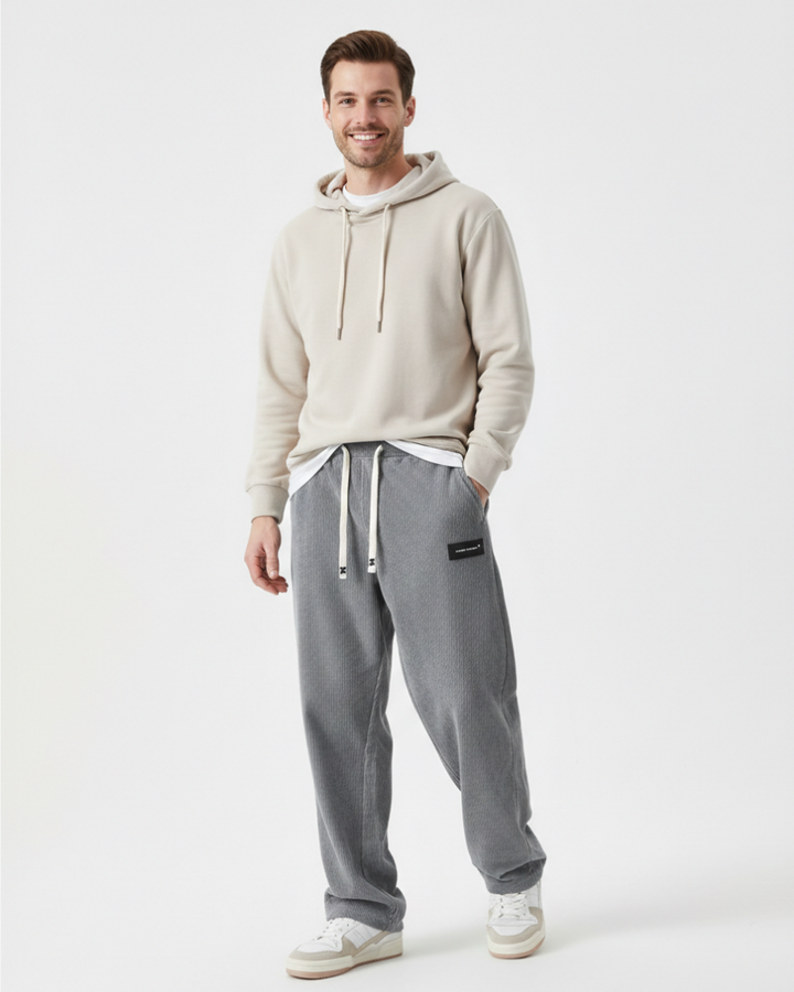Quinnell Pantalon Homme Velours Côtelé Taille Ajustable, Confort Chaud & Style Moderne, vue 3