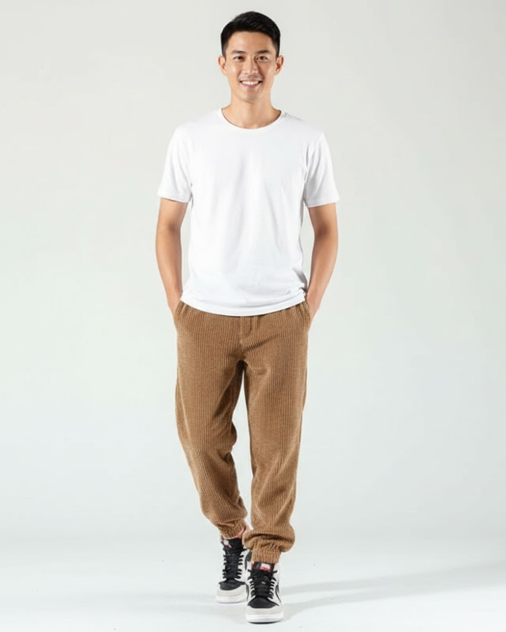 Emerson Pantalon Jogger Homme en Velours Côtelé Coupe Relax & Confort Casual, vue 4