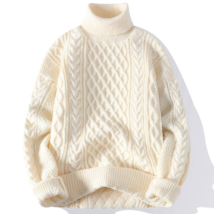 Andrew Pull Homme à Col Roulé Maille Épaisse Chaude avec Style Classique et Confort Durable
