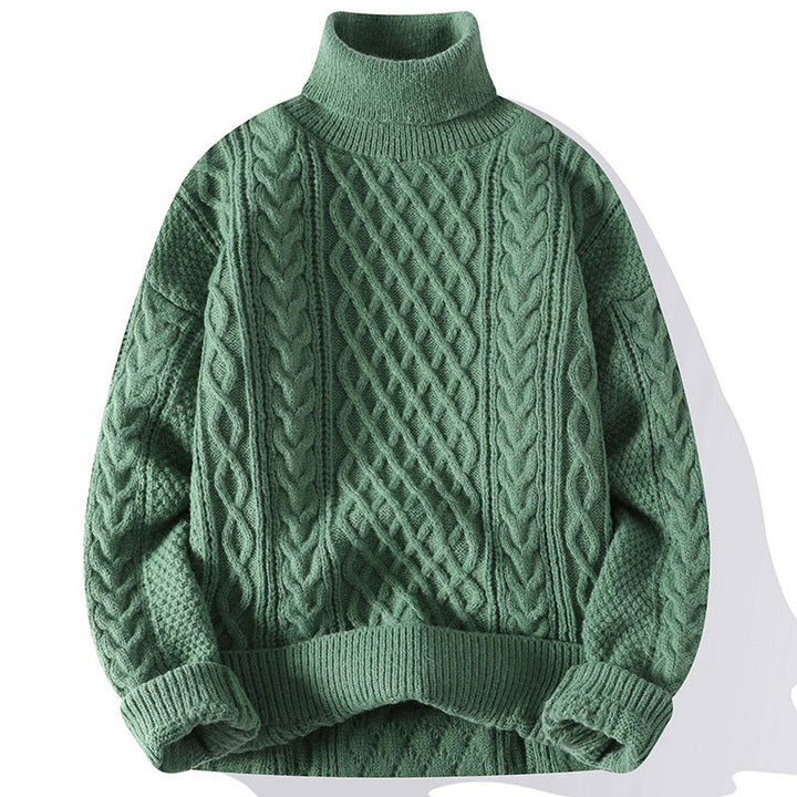 Andrew Pull Homme à Col Roulé Maille Épaisse Chaude avec Style Classique et Confort Durable, vue 3