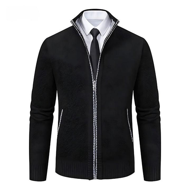 Adrian Pull Homme Tricot Noir à Fermeture Zip, Élégant & Confortable pour Toutes Occasions, vue 6