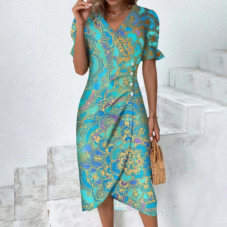 Raunama Fleurie Midi Robe d’été – Rachelle