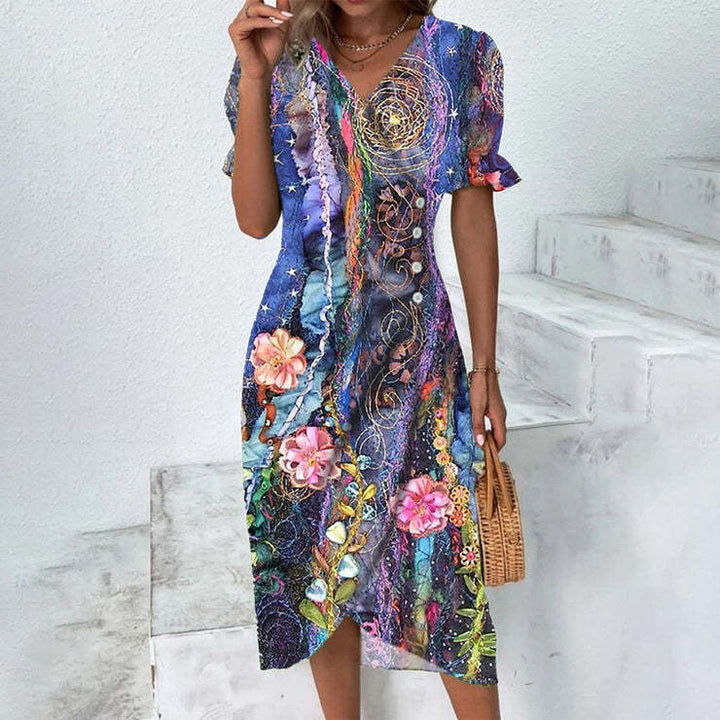 Raunama Fleurie Midi Robe d’été – Rachelle