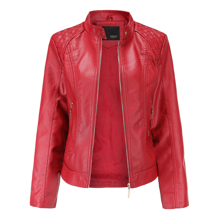 Janiyah Veste Femme en Cuir Col Montant Chic, Fermetures Éclair & Style Moderne Élégant, vue 4