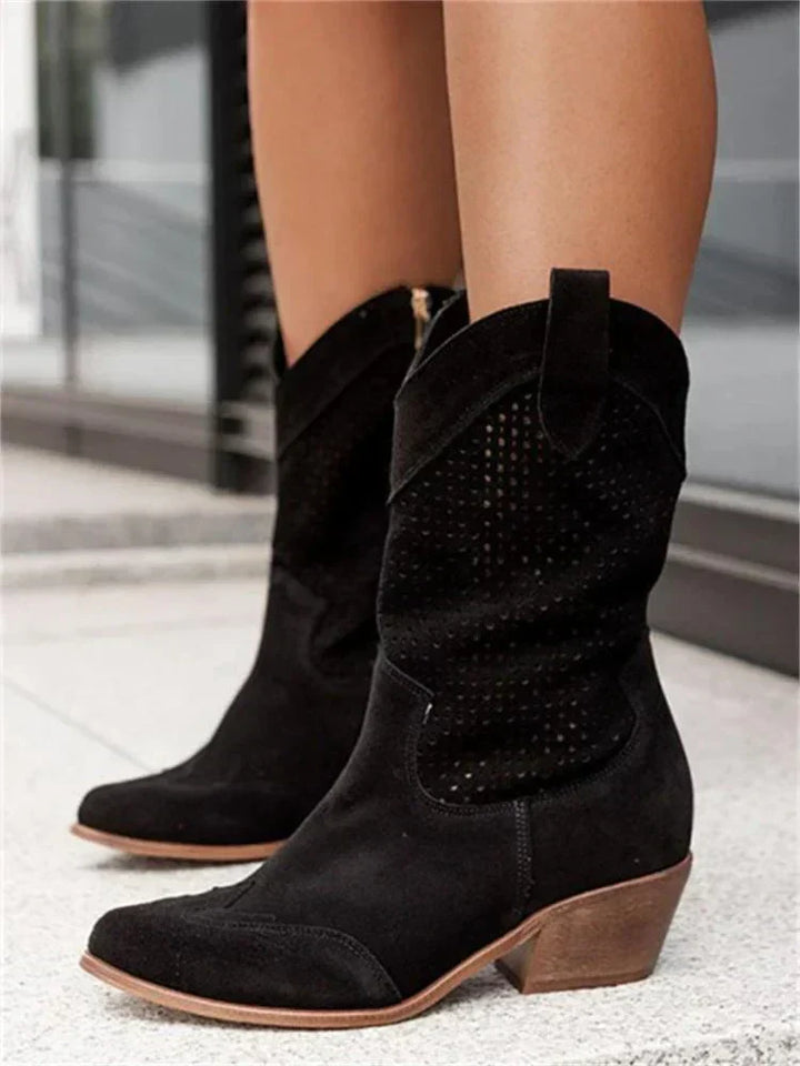 Clémence Bottes de Cowboy Chic et Respirantes Femme avec Zip