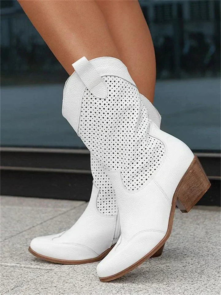 Clémence Bottes de Cowboy Chic et Respirantes Femme avec Zip