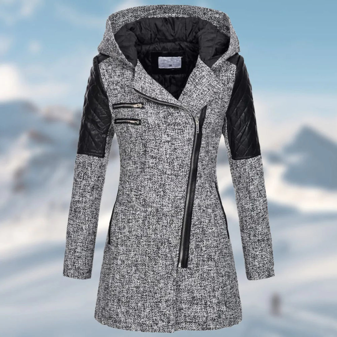 Jhey Manteau Long d’Hiver Femme Design Chaud à Capuche avec Coupe Élégante pour Froid, vue 4