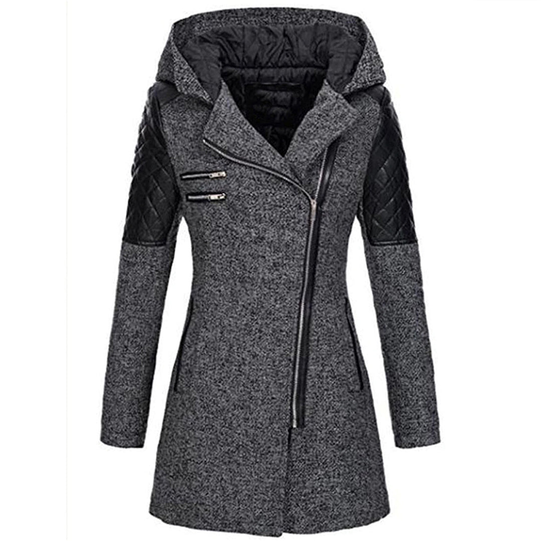Jhey Manteau Long d’Hiver Femme Design Chaud à Capuche avec Coupe Élégante pour Froid