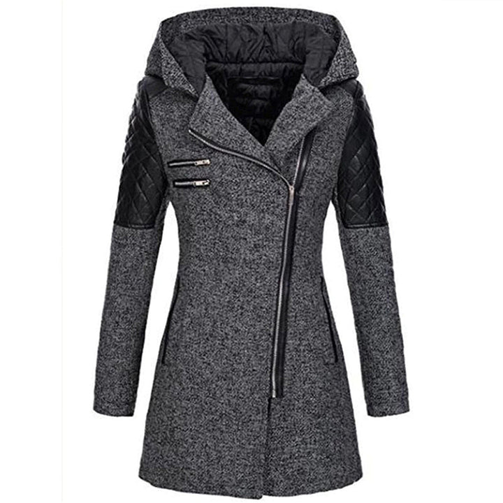 Jhey Manteau Long d’Hiver Femme Design Chaud à Capuche avec Coupe Élégante pour Froid