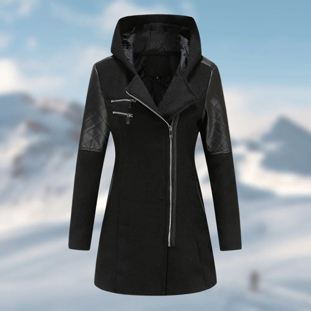 Jhey Manteau Long d’Hiver Femme Design Chaud à Capuche avec Coupe Élégante pour Froid, vue 6