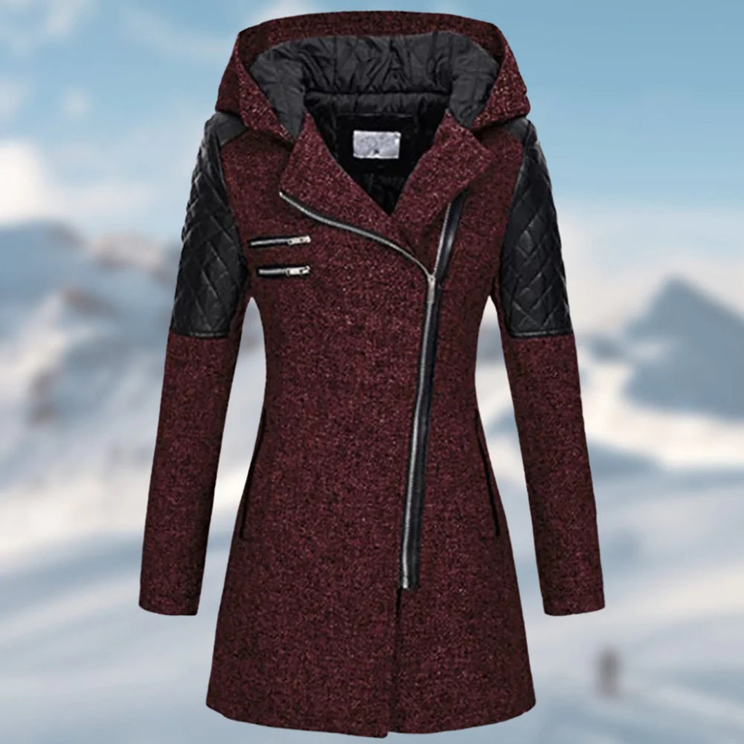 Jhey Manteau Long d’Hiver Femme Design Chaud à Capuche avec Coupe Élégante pour Froid, vue 3
