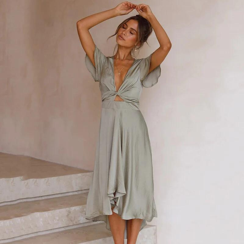 Seelleasa Boheme Midi Robe d’été – Mable