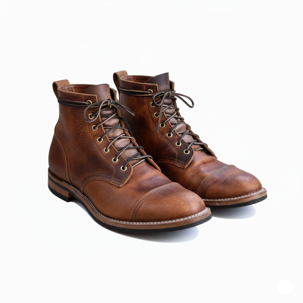 Rolf Bottes Homme Heritage en Similicuir Lacets, Semelle Caoutchouc & Style Élégant