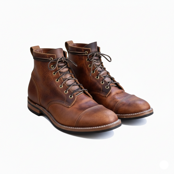 Rolf Bottes Homme Heritage en Similicuir Lacets, Semelle Caoutchouc & Style Élégant