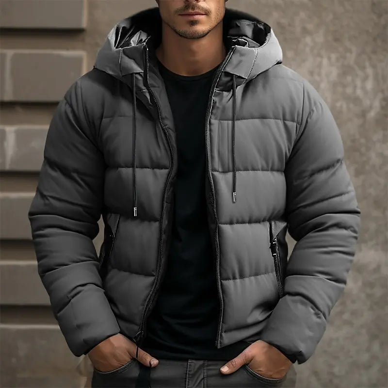 Allan Veste Homme Hiver Chaude, Épaisse avec Capuche & Fermeture Éclair Pratique, vue 3