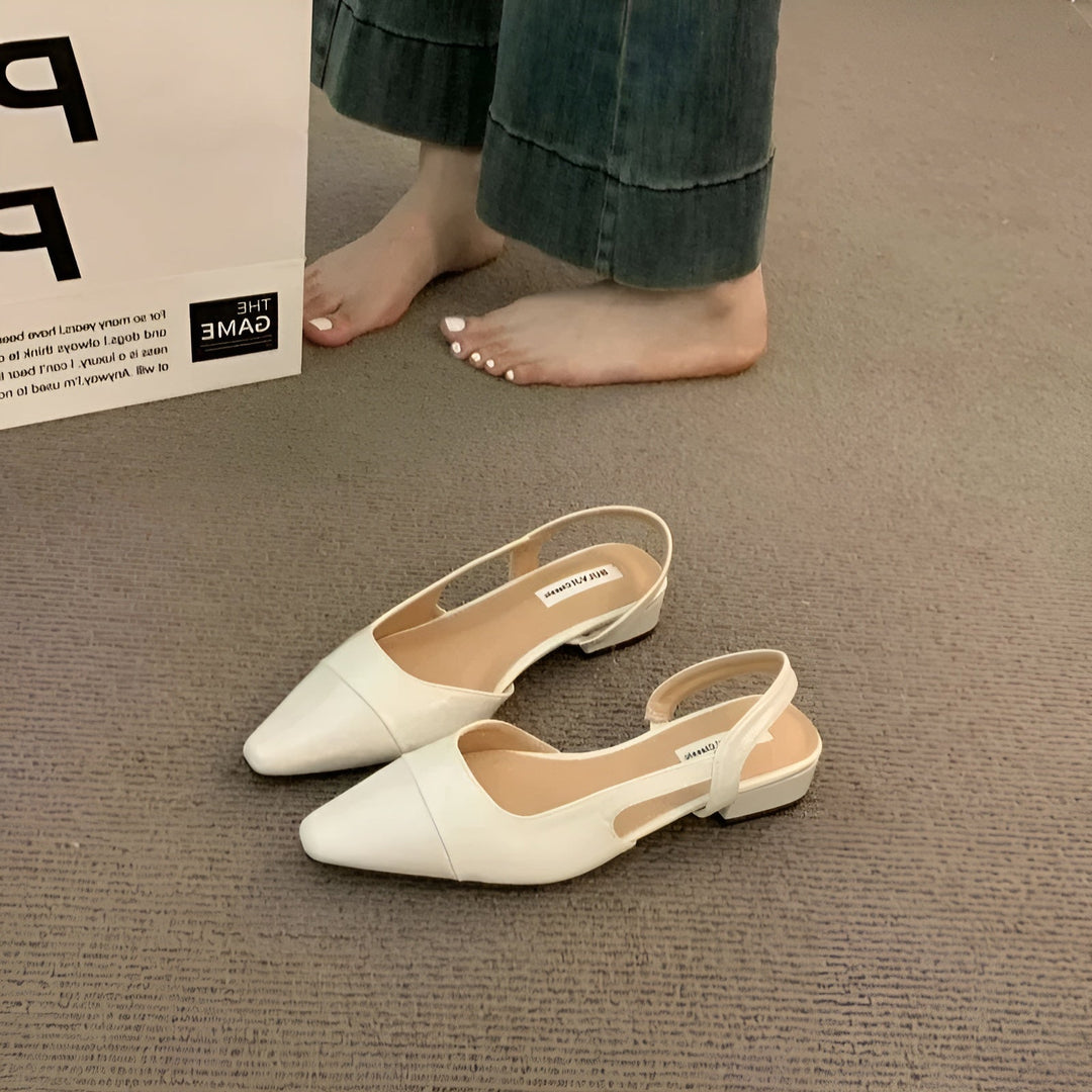 Camille Ballerines Femme Chaussures Élégantes à Bout Pointu & Talon Carré Confortable