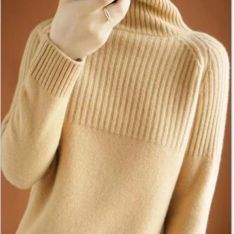 Luan Pull Col Roulé Femme Tricot Doux avec Détails Côtelés & Coupe Moderne Relax, vue 11