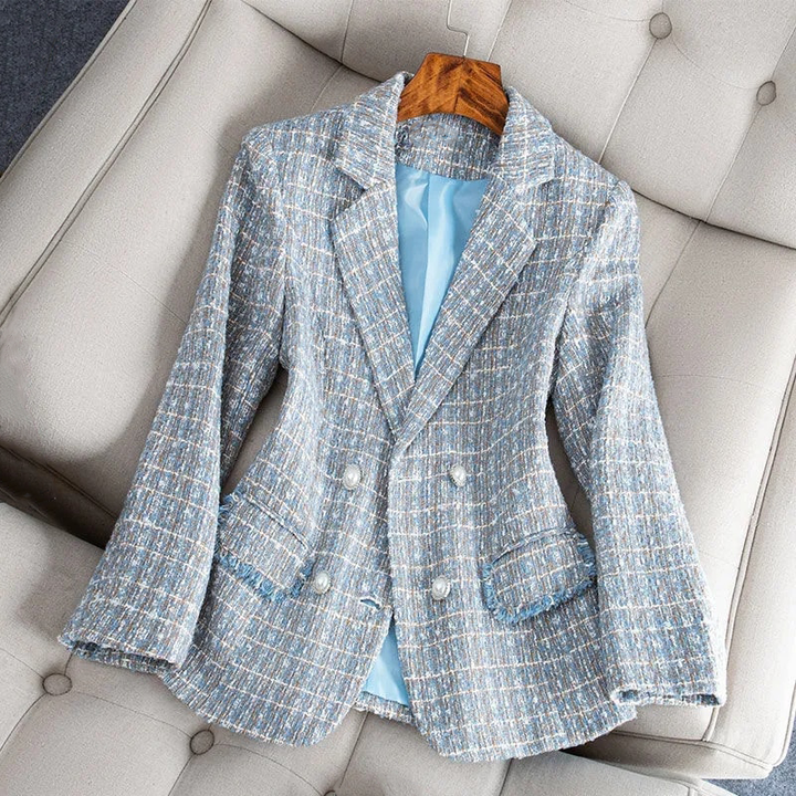 Nataly Blazer Femme Blazer en Tweed Élégant & Moderne pour un Style Chic Polyvalent, vue 3