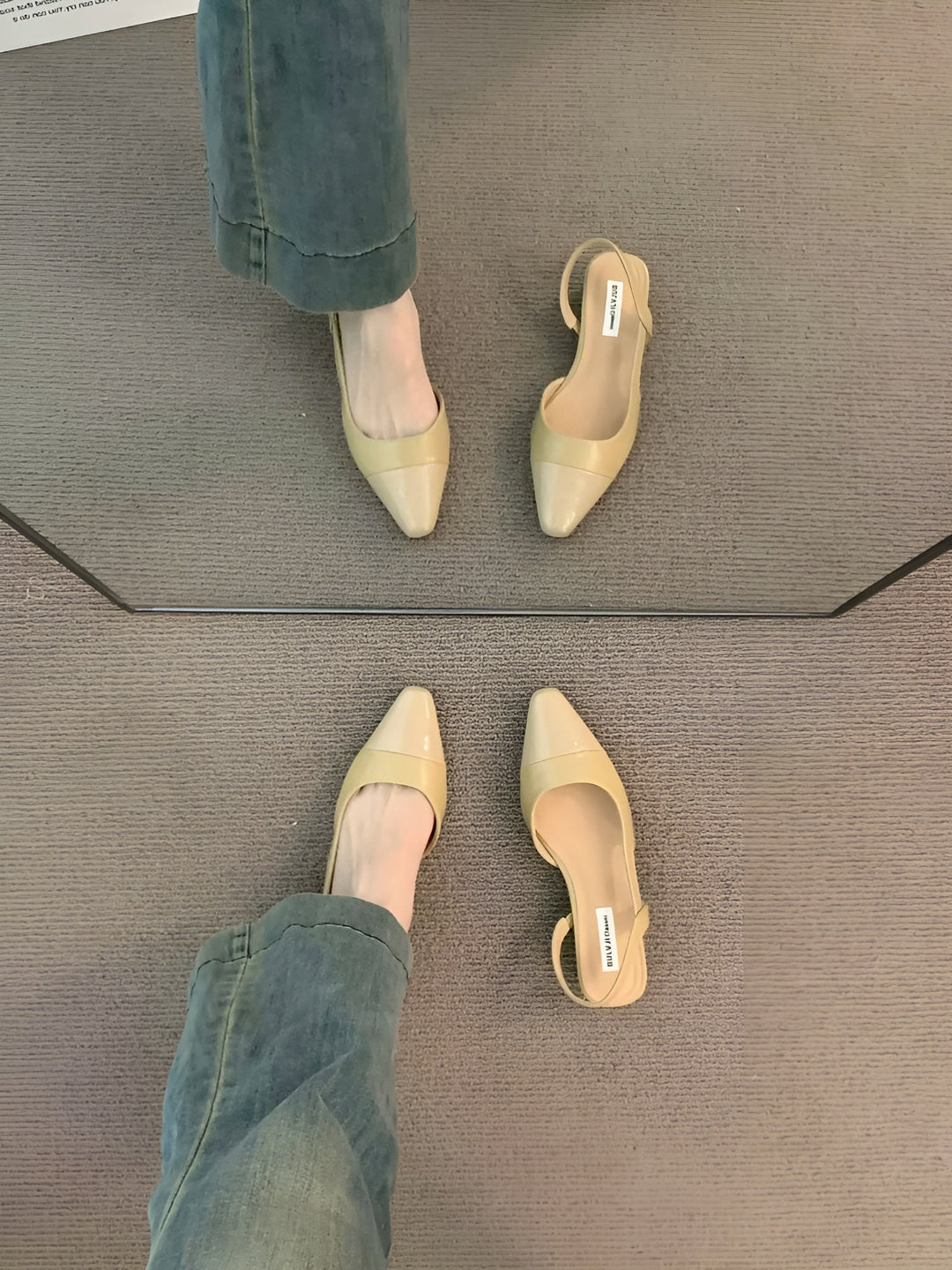 Camille Ballerines Femme Chaussures Élégantes à Bout Pointu & Talon Carré Confortable, vue 7