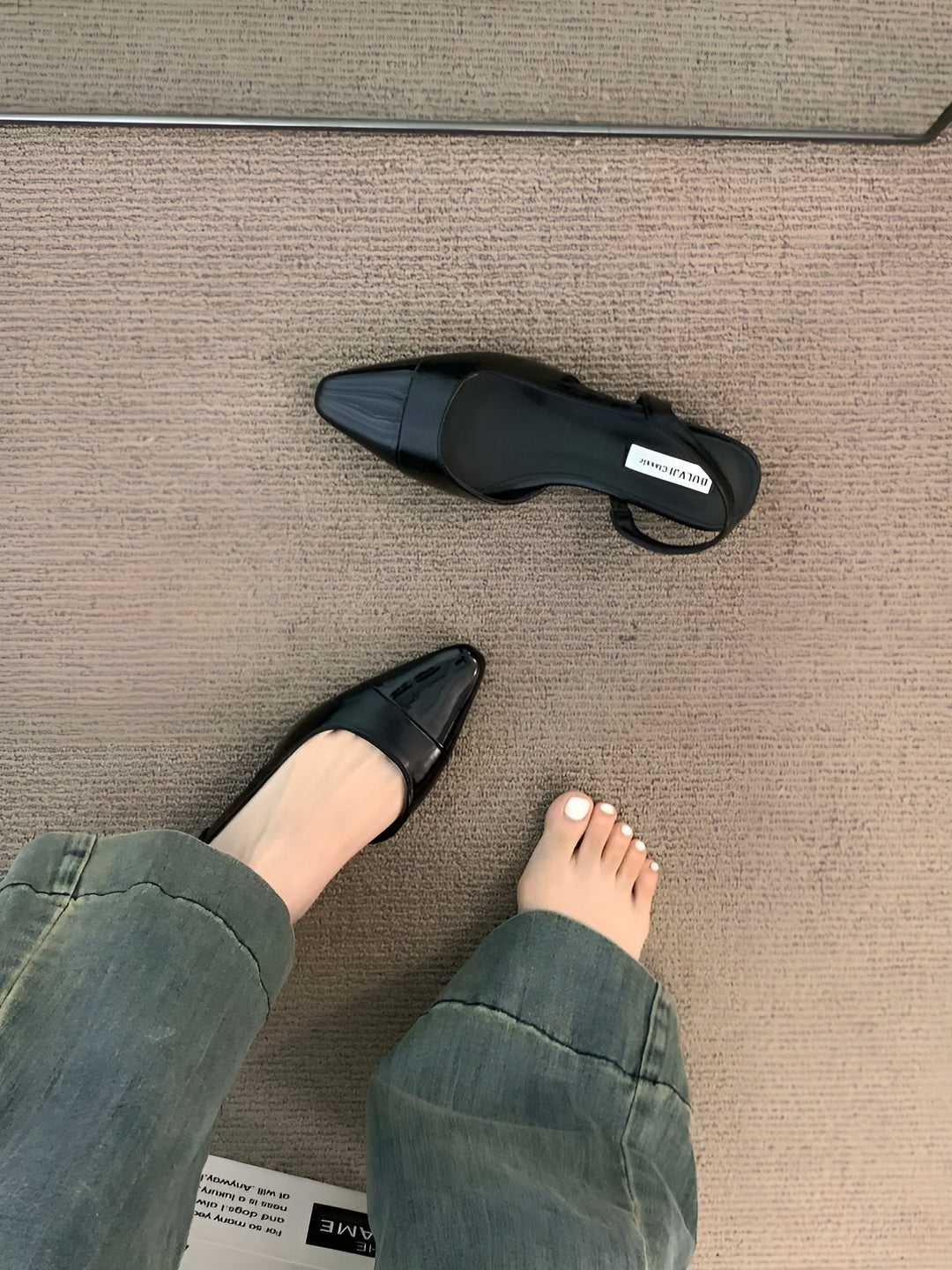 Camille Ballerines Femme Chaussures Élégantes à Bout Pointu & Talon Carré Confortable, vue 8