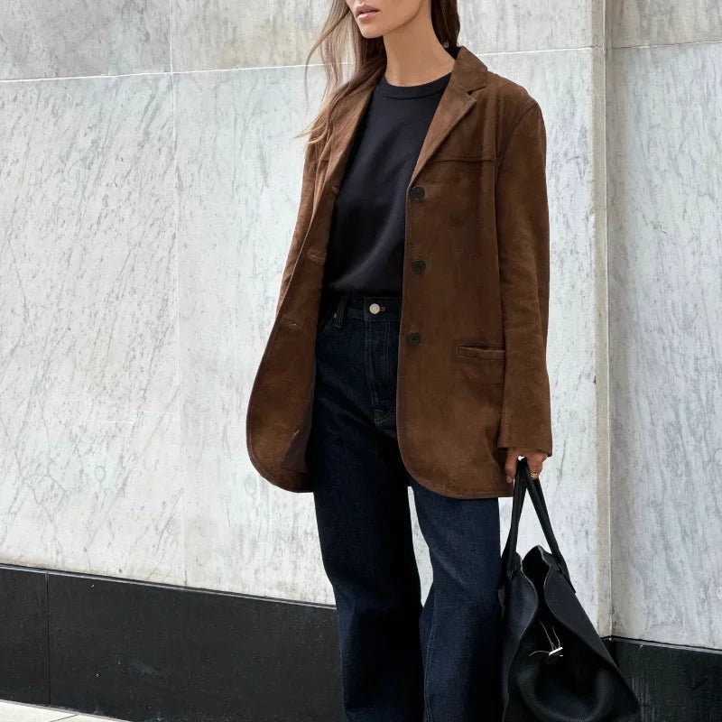 Alana Veste Femme Imitation Suède Élégante, Polyvalente & Idéale pour Mi-Saison, vue 2
