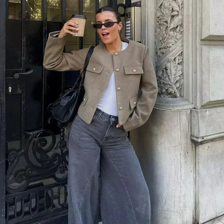 Maisy Manteau Femme Manteau Classique Élégant avec Boutons Décoratifs Chic, vue 7