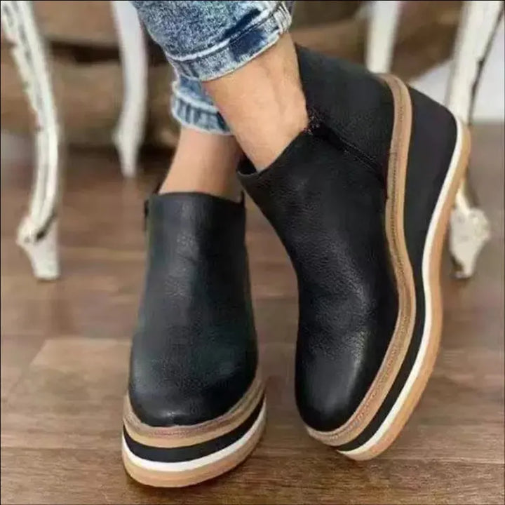 Felise Bottines Femme Bottes à Semelle Plateforme Élégantes avec Zip, Confortables et Durables, vue 8