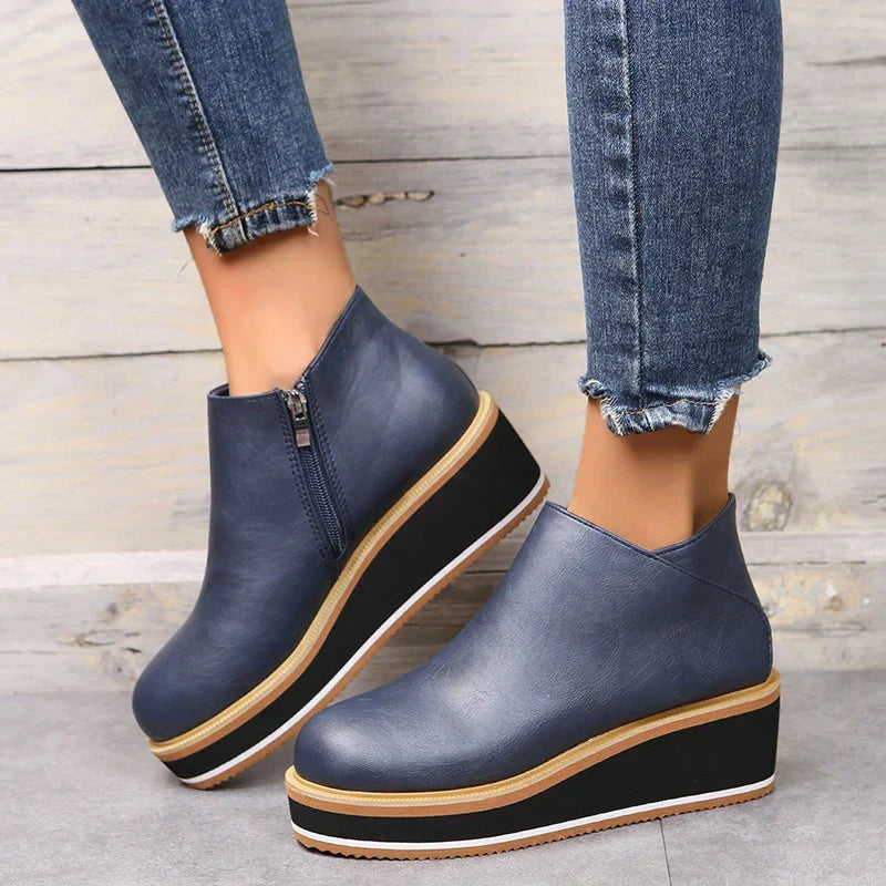 Felise Bottines Femme Bottes à Semelle Plateforme Élégantes avec Zip, Confortables et Durables, vue 13
