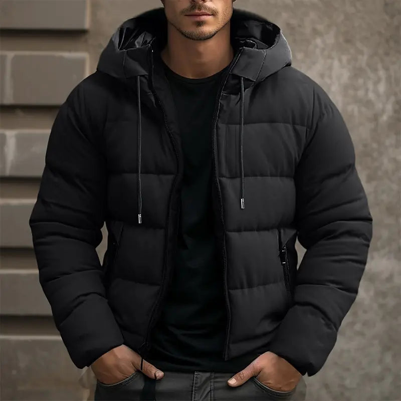 Roel Veste d’Hiver Matelassée Homme Manteau Chaud Isolé avec Capuche pour Temps Froid
