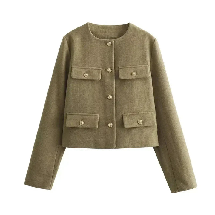 Maisy Manteau Femme Manteau Classique Élégant avec Boutons Décoratifs Chic