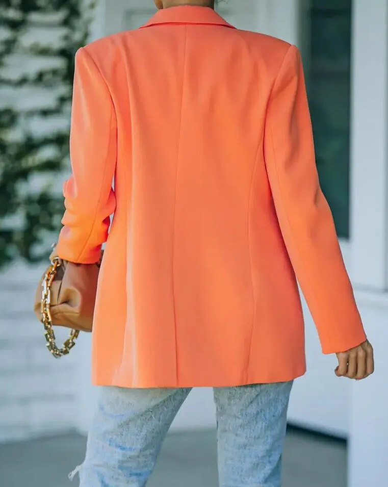 Raine Blazer Femme - Coupe Oversize, Simple Boutonnage, Col à Revers - Élégance Tailleur pour Bureau et Soirées, vue 2