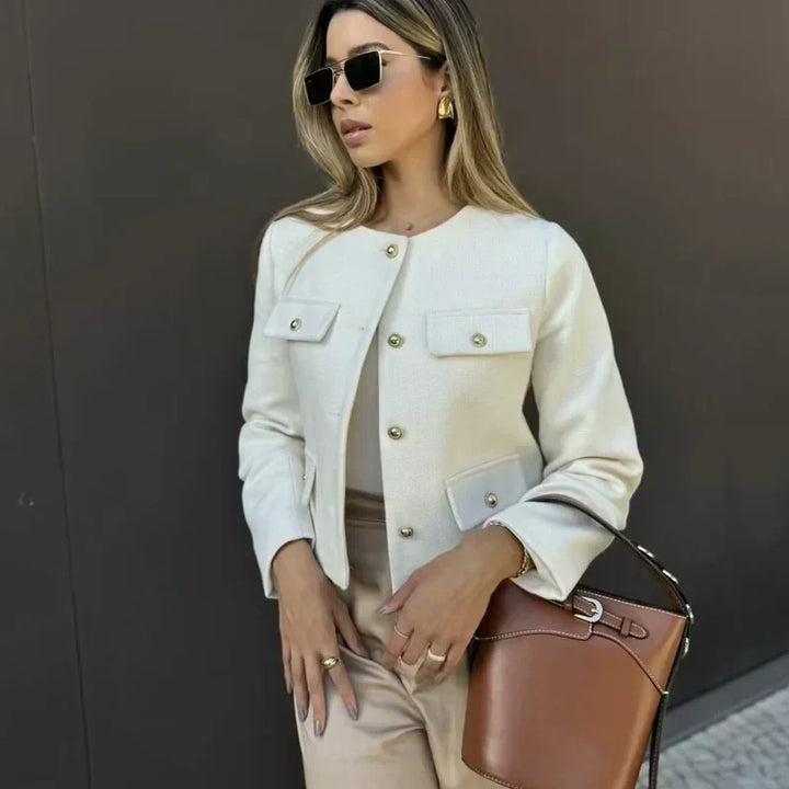 Maisy Manteau Femme Manteau Classique Élégant avec Boutons Décoratifs Chic, vue 4
