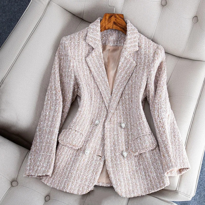 Nataly Blazer Femme Blazer en Tweed Élégant & Moderne pour un Style Chic Polyvalent