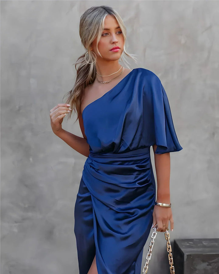 Airana midi asymétrique drapée pour femmes – Cortney