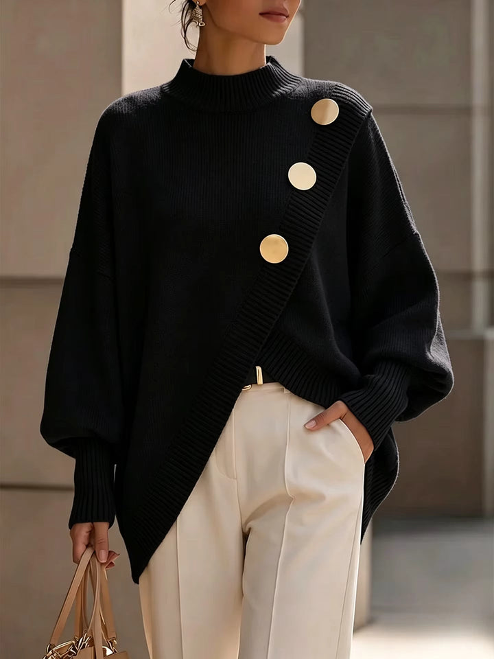 Women's Knit Sweater with Button Detail – Soft and Elegant Sweater for Winter
