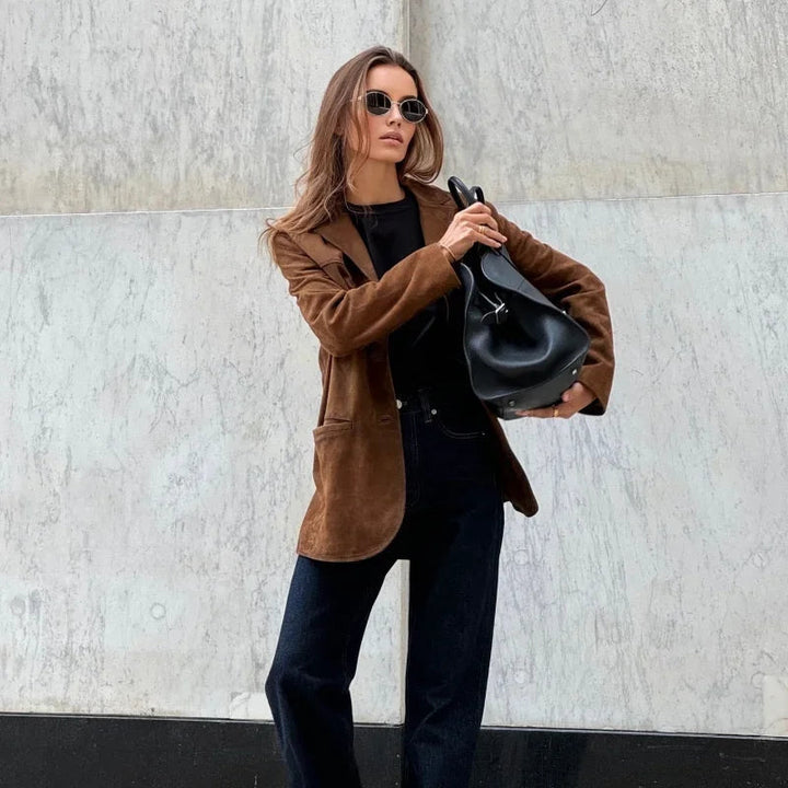 Alana Veste Femme Imitation Suède Élégante, Polyvalente & Idéale pour Mi-Saison, vue 3