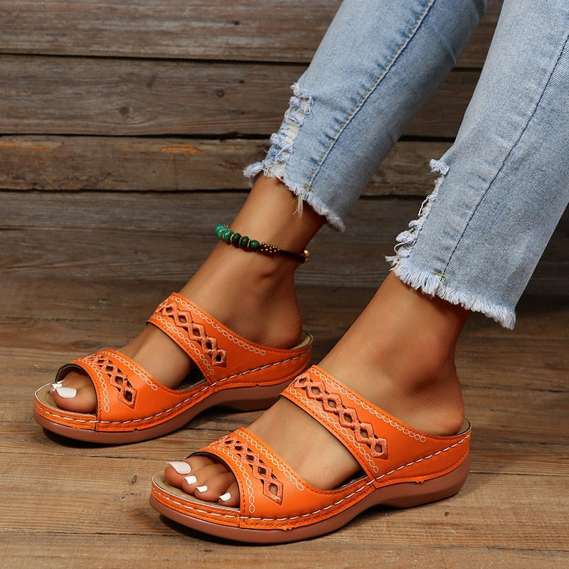 Malira Sandales Femme Chaussures d’Été Confortables avec Semelle de Soutien & Design Moderne, vue 6