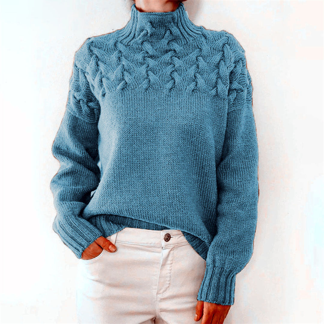 Mikayla Pull Femme Pull à Col Roulé en Maille Chaud & Élégant pour l’Hiver