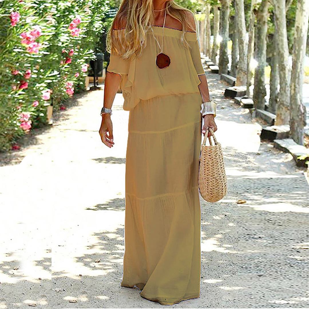 Raonnama | Robe Longue à Épaules Dénudées pour Femmes
