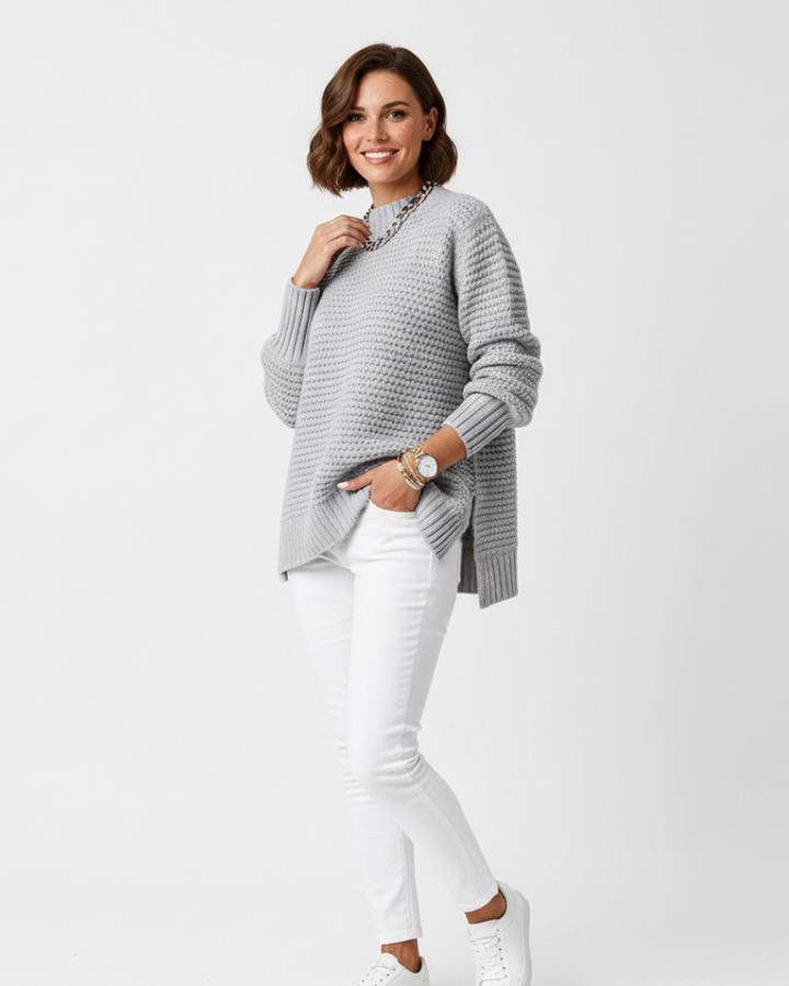 Trish Pull Femme Col Montant Oversize Tricot Doux, Coupe Ample & Confort Hiver, vue 2