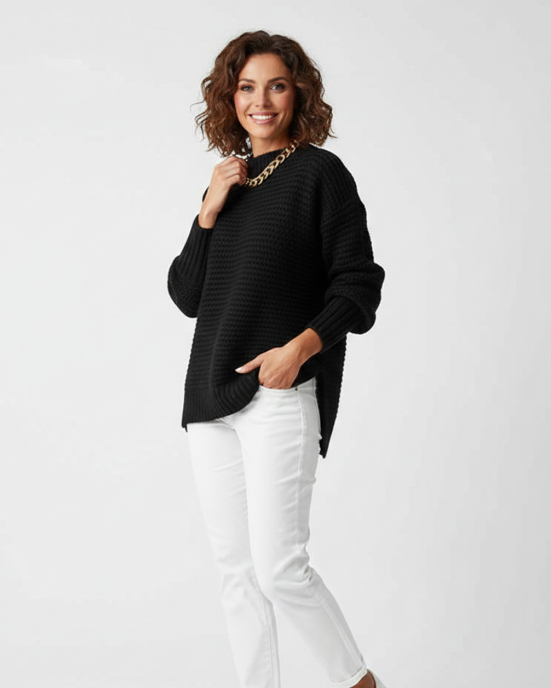 Trish Pull Femme Col Montant Oversize Tricot Doux, Coupe Ample & Confort Hiver, vue 3